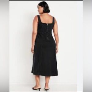Old Navy Classic Black denim Midi Dress